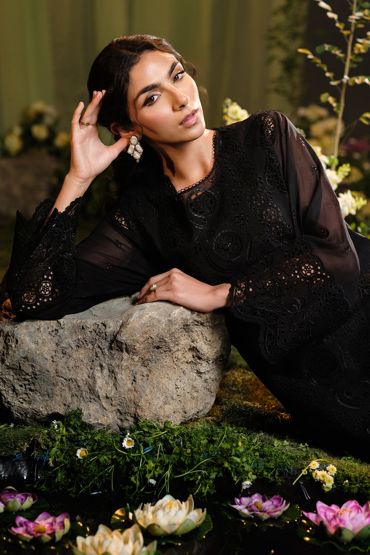 3 Piece - Embroidered Pure Voile Suit - MCP1723-1 - Shop Now at Kayseria