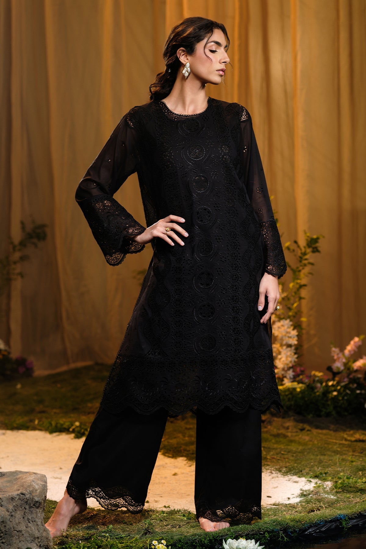 3 Piece - Embroidered Pure Voile Suit - MCP1723-1 - Shop Now at Kayseria