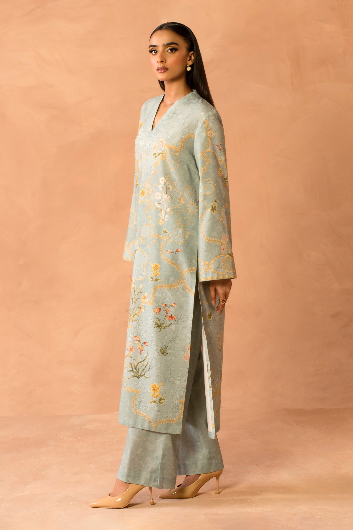 2 Piece - Printed Khaddar Suit - MCP2046-1