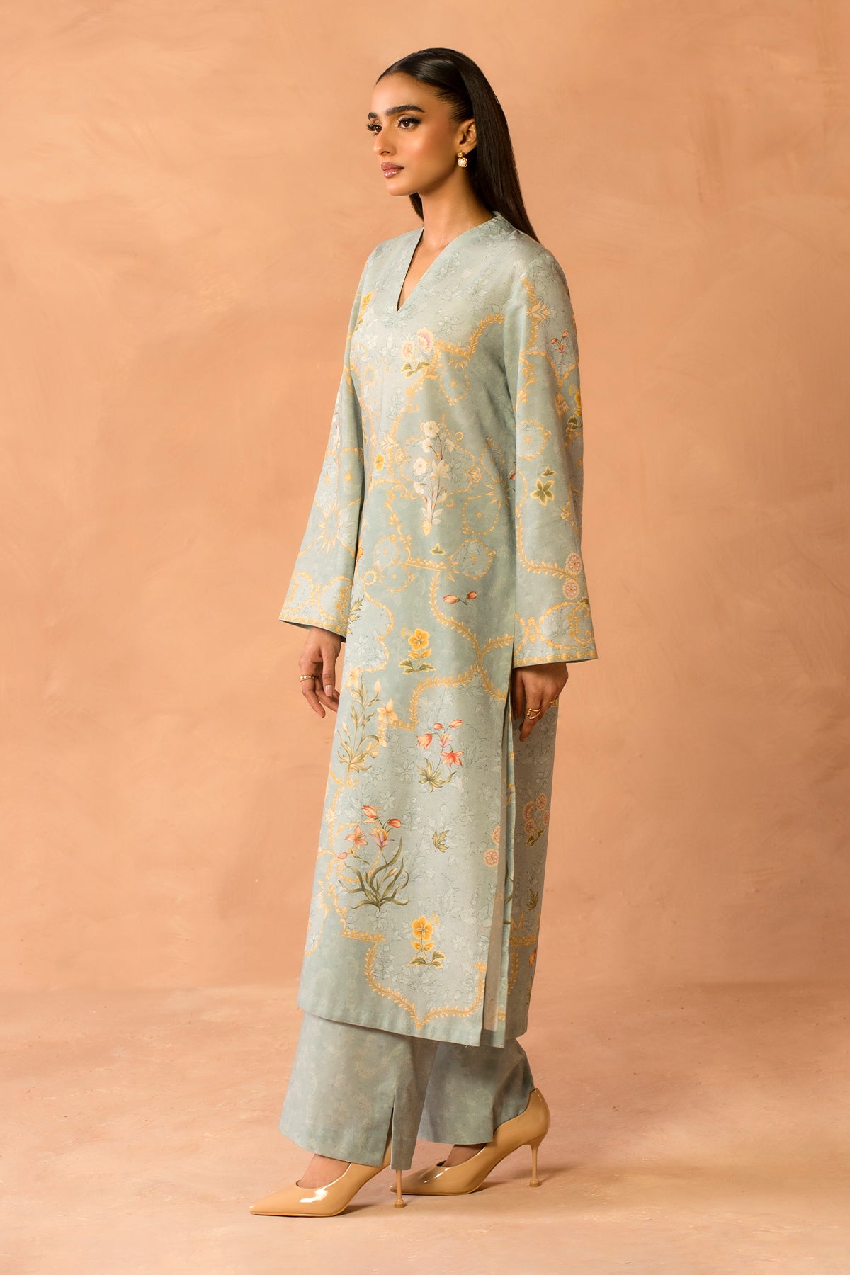 2 Piece - Printed Khaddar Suit - MCP2046-1