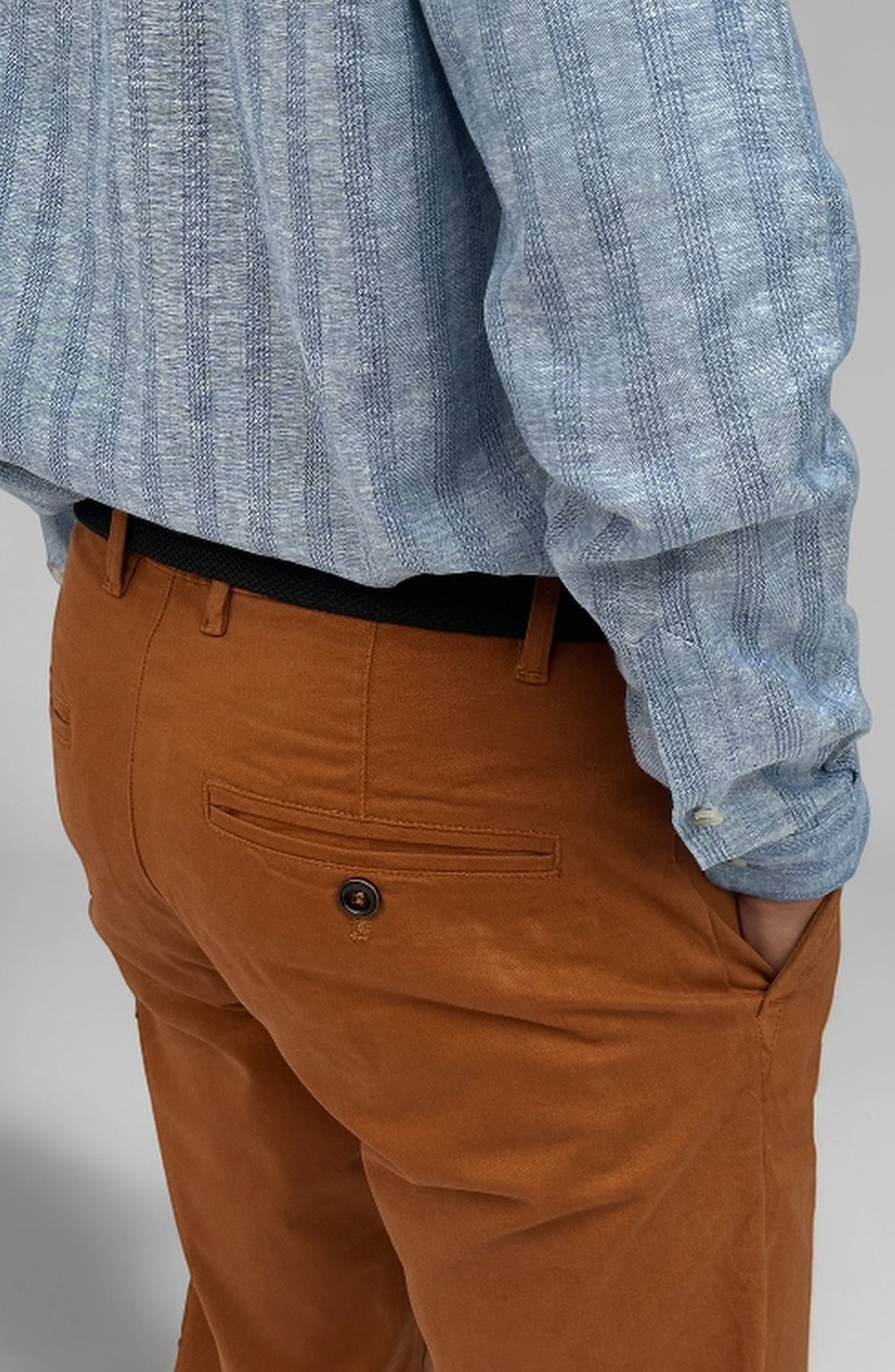 Band Collar Yarn Dyed Shirt