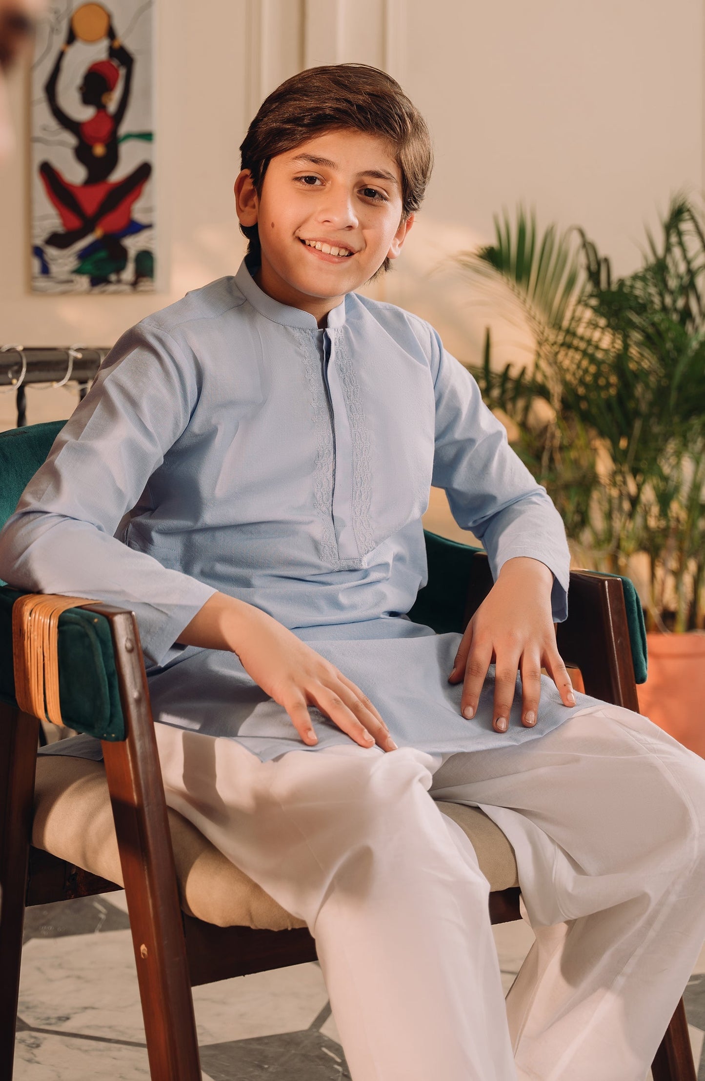 Cotton Chambery Boys Kurta