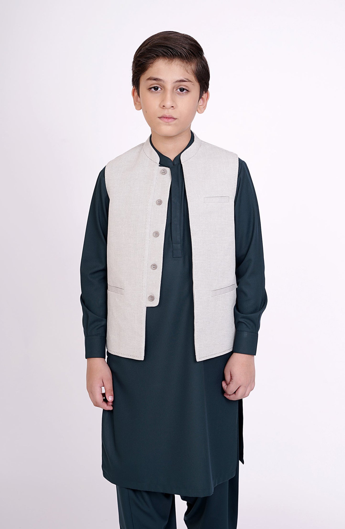 Yarn Dyed Check Boys Waistcoat
