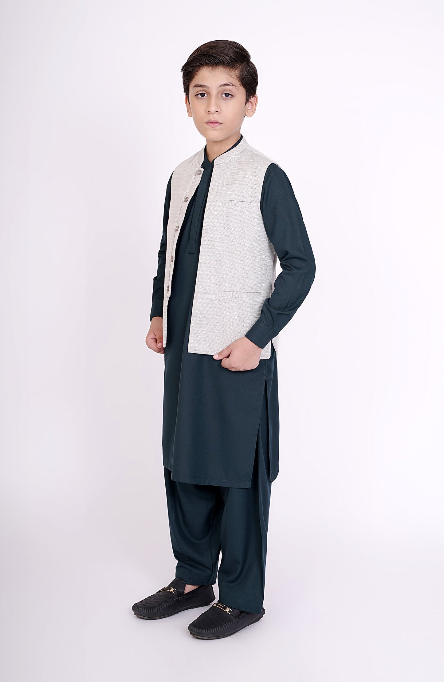 Yarn Dyed Check Boys Waistcoat