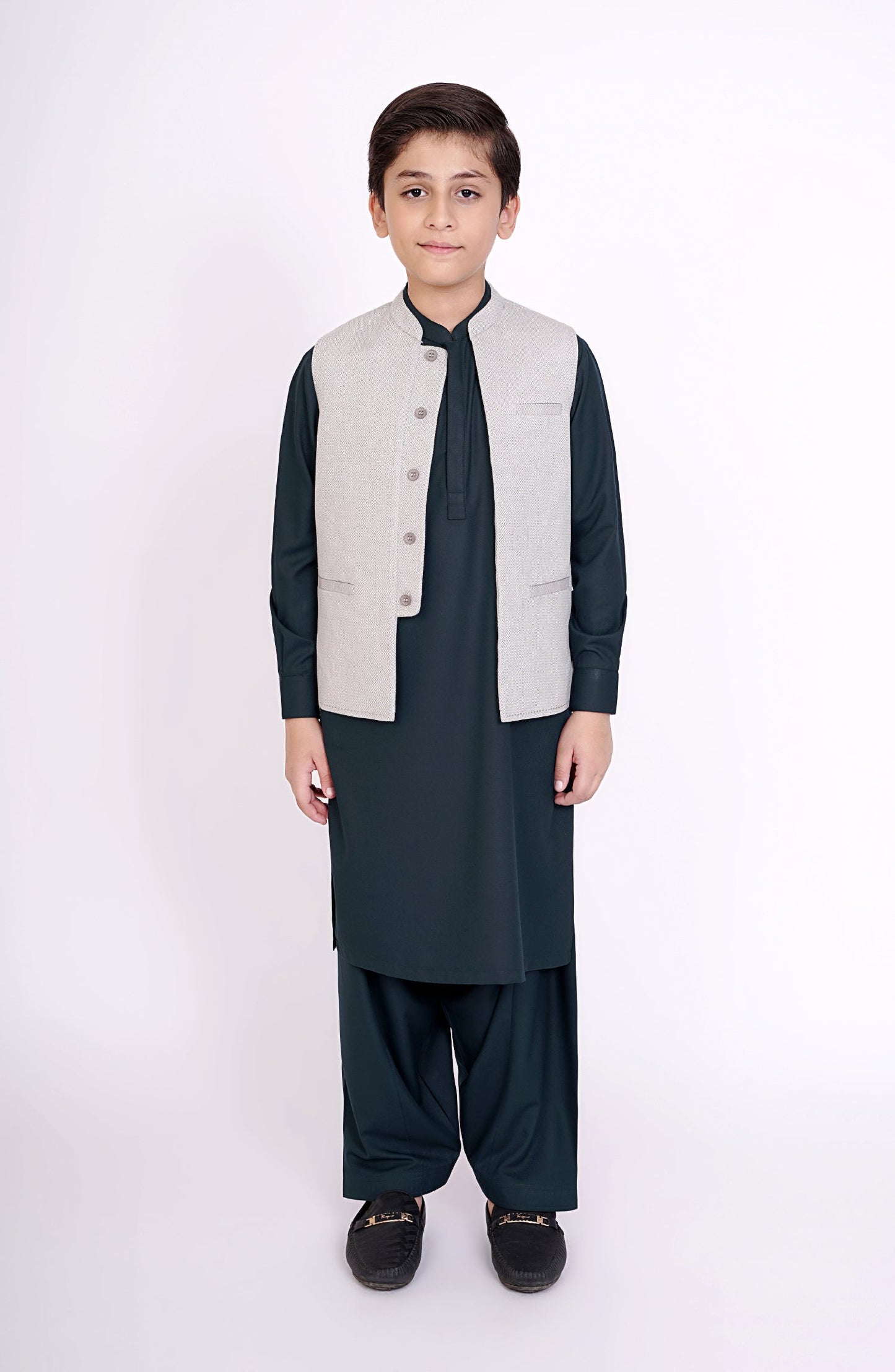 Yarn Dyed Check Boys Waistcoat