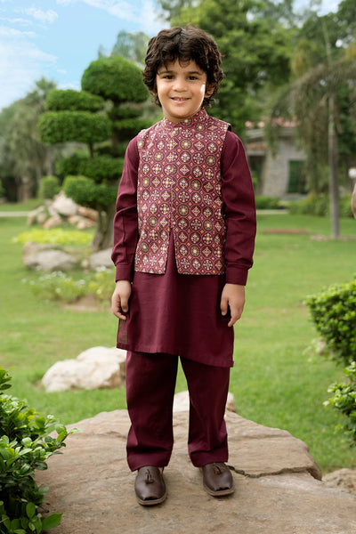 Printed Waist Coat 3pieceInfant - SIS607424 - Shop Now at Leisure Club