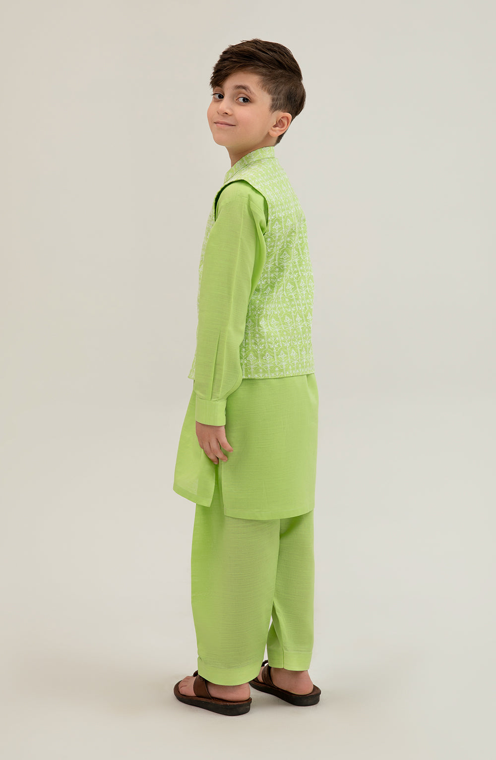 Boys Printed Waistcoat 3piece Suit - SIS708125 - Shop Now at Leisure Club