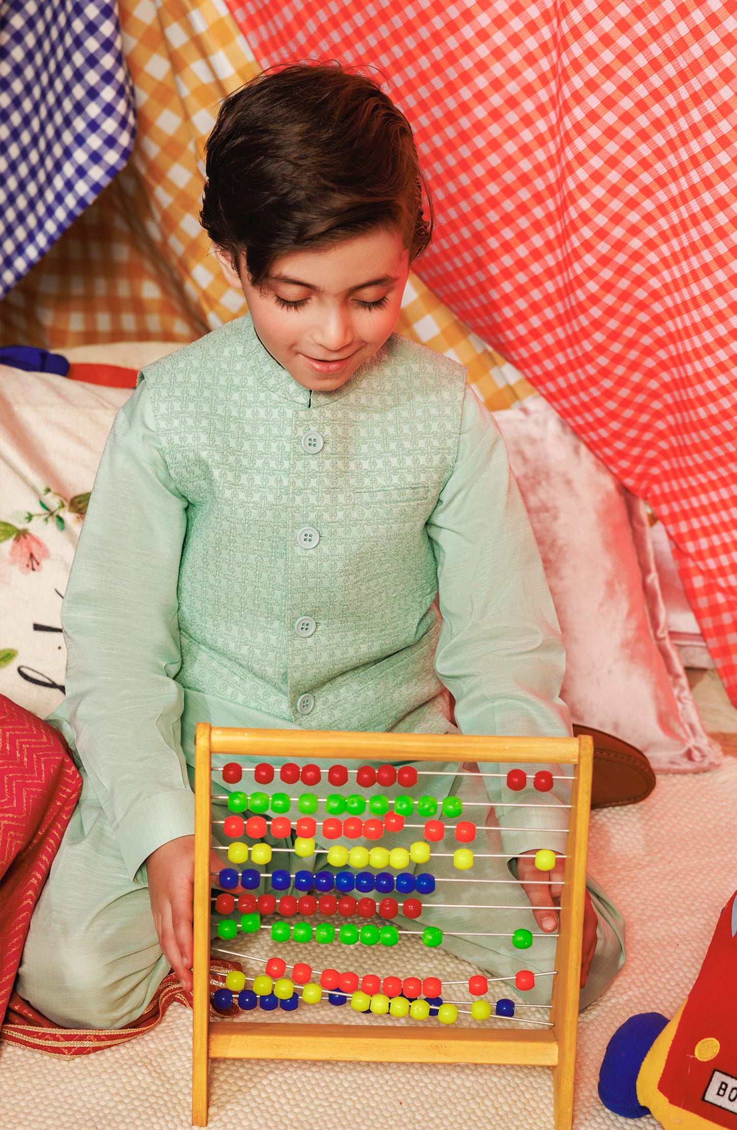 Boys Embroidered Waistcoat 3 Piece Suit