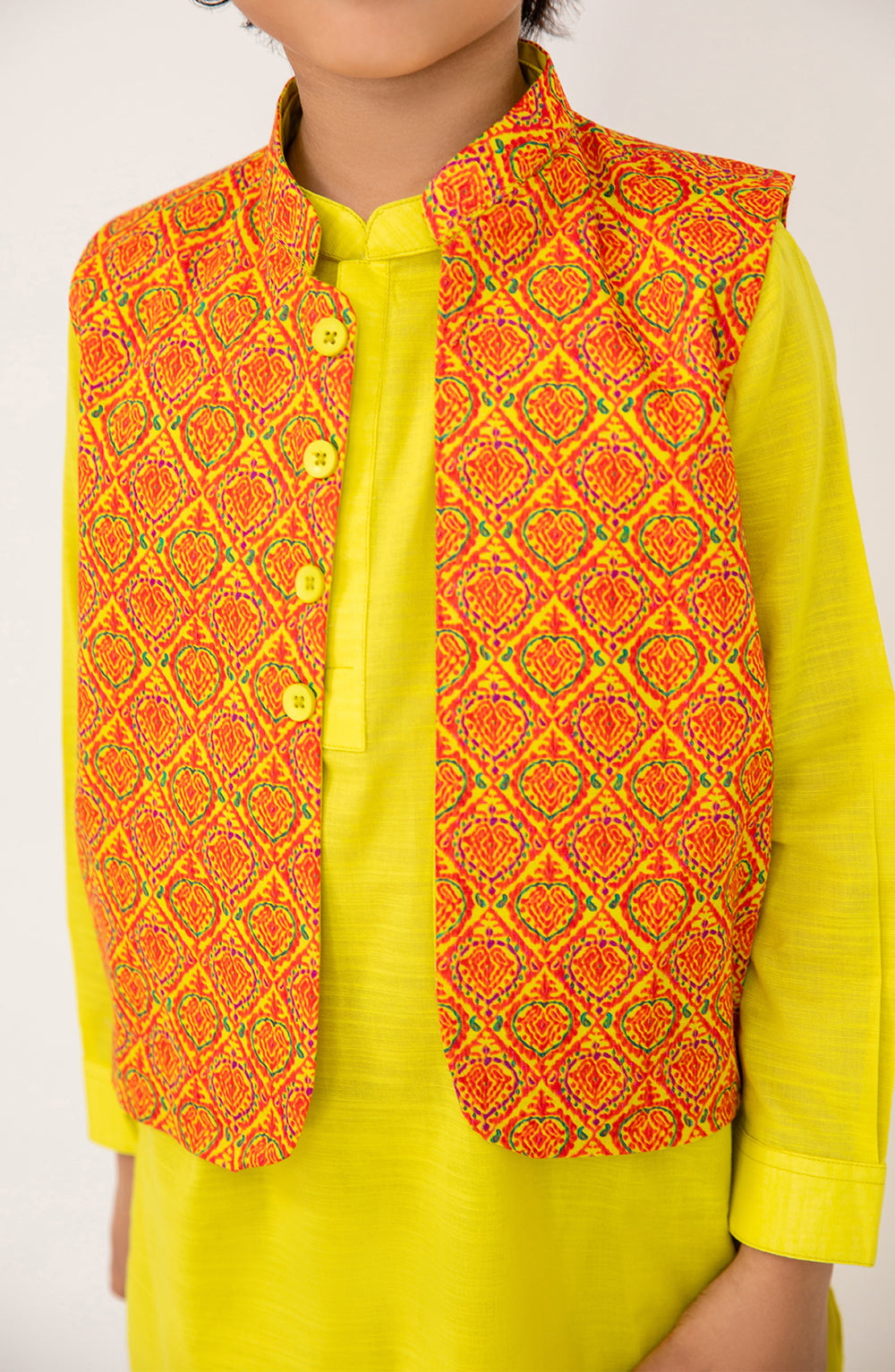Boys Printed Waistcoat 3 Piece Suit