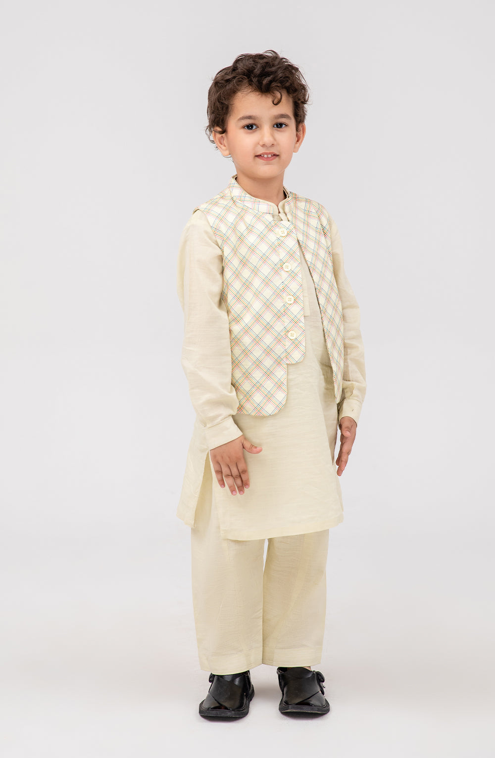 Boys Printed Waistcoat 3 Piece Suit