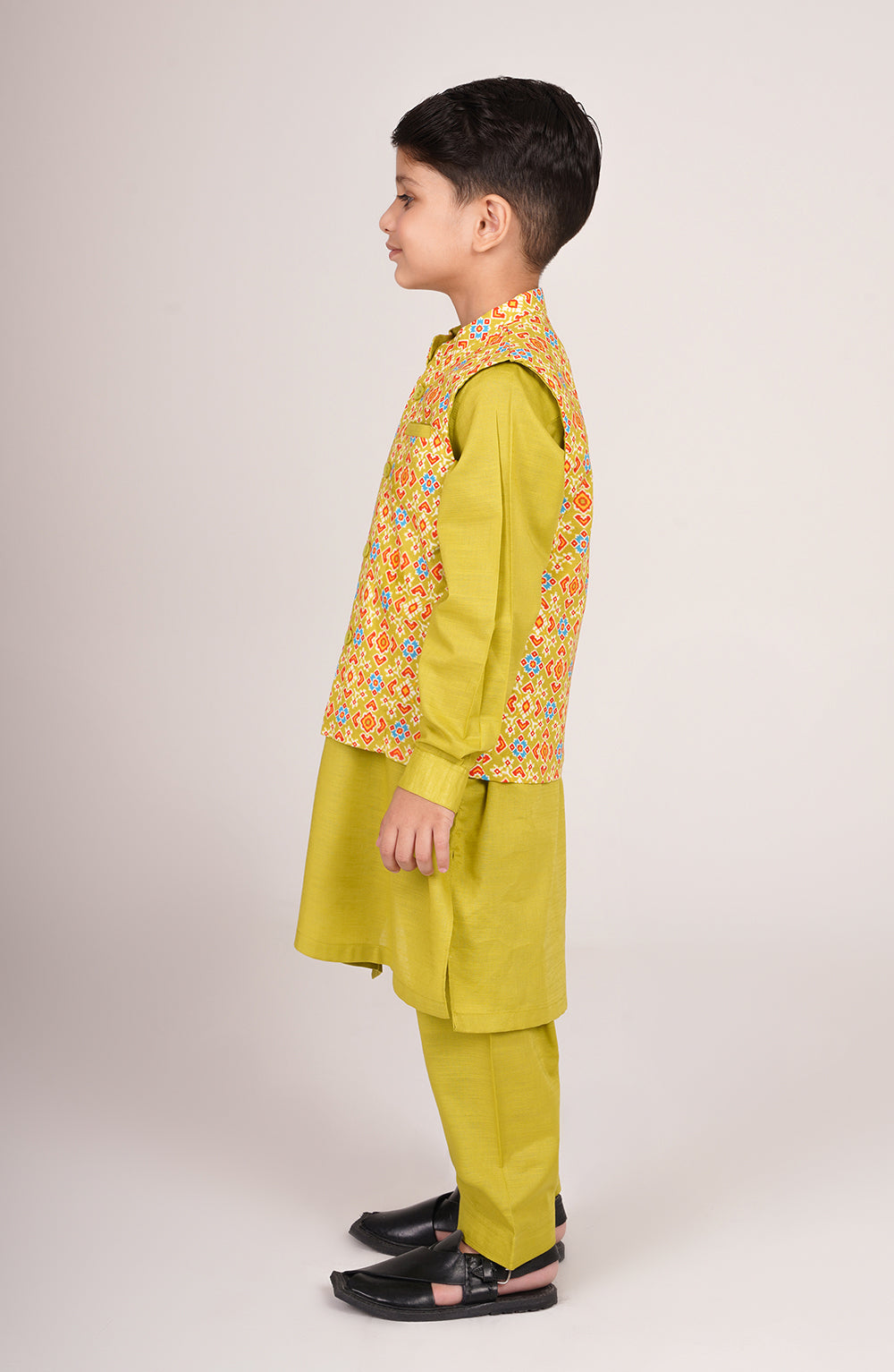 Boys Printed Waistcoat 3piece Suit - SIS803225 - Shop Now at Leisure Club