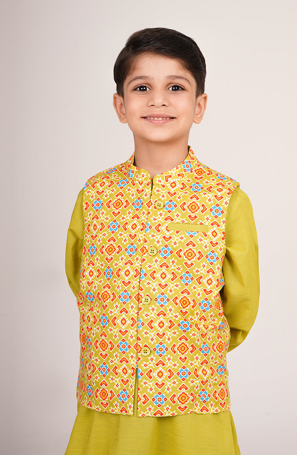 Boys Printed Waistcoat 3piece Suit - SIS803225 - Shop Now at Leisure Club