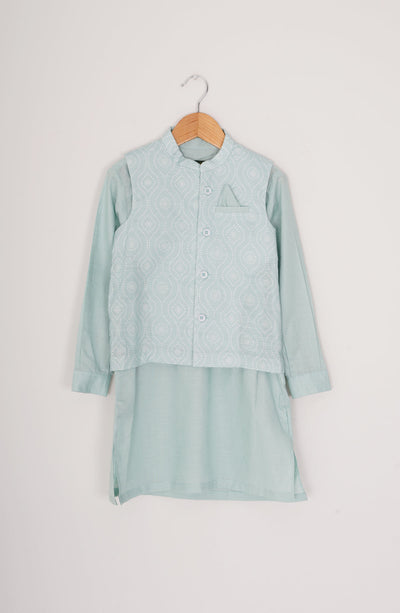 Boys Printed Waistcoat 3piece Suit - SIS808225 - Shop Now at Leisure Club