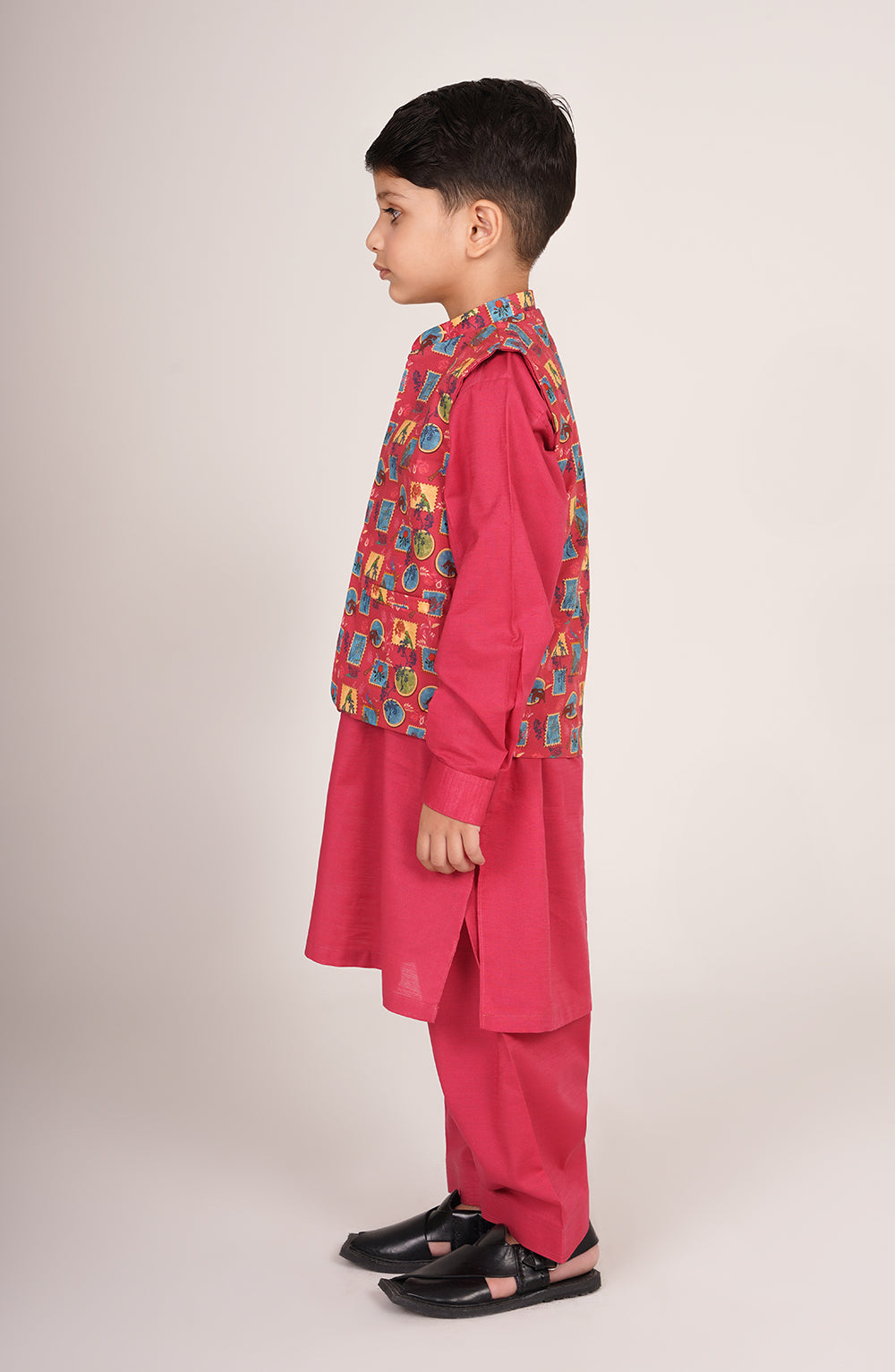 Boys Printed Waistcoat 3piece Suit - SIS814225 - Shop Now at Leisure Club