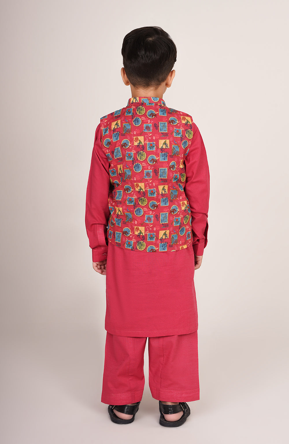 Boys Printed Waistcoat 3piece Suit - SIS814225 - Shop Now at Leisure Club