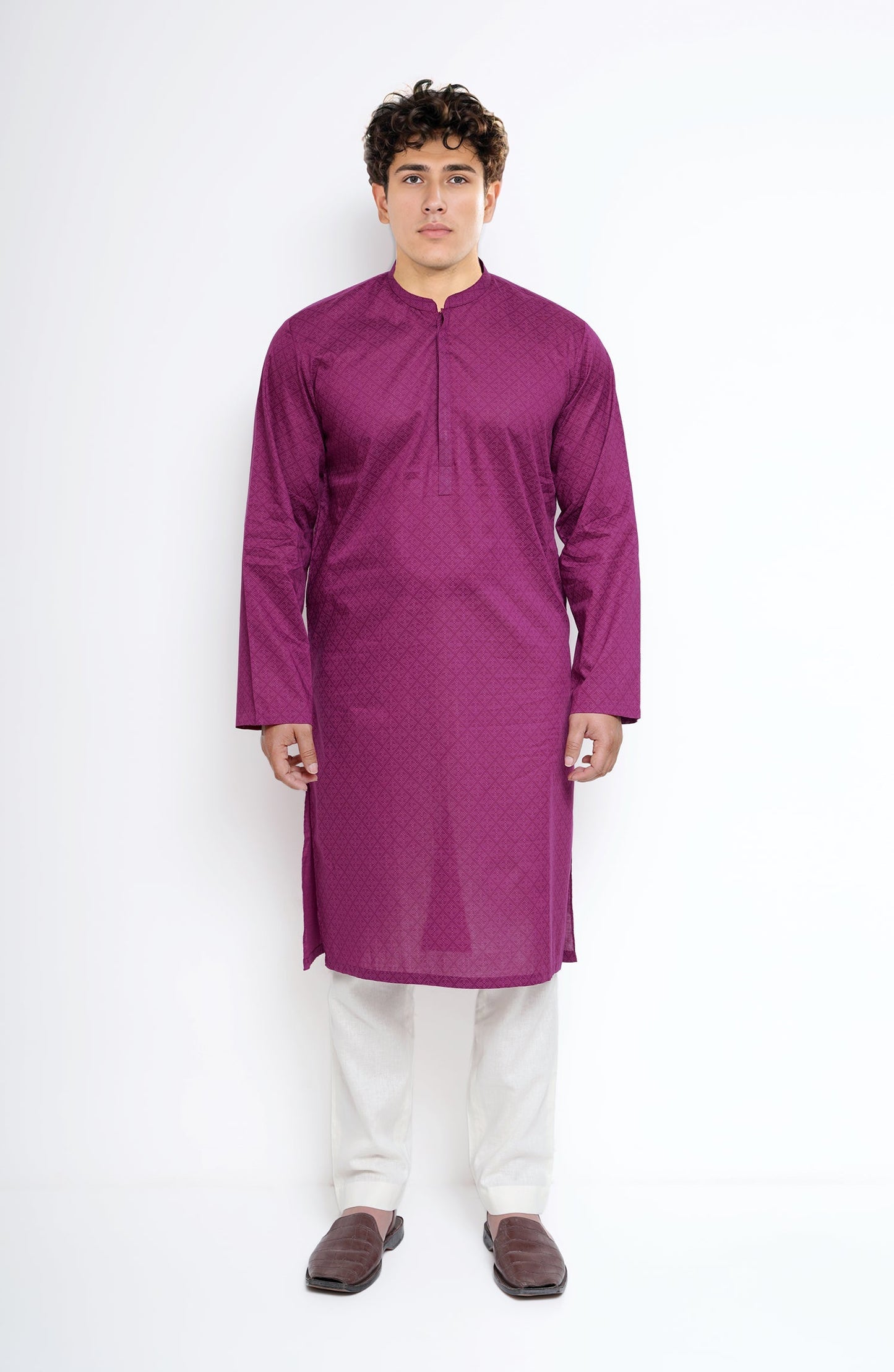 Mens Printed Round Neck Kurta