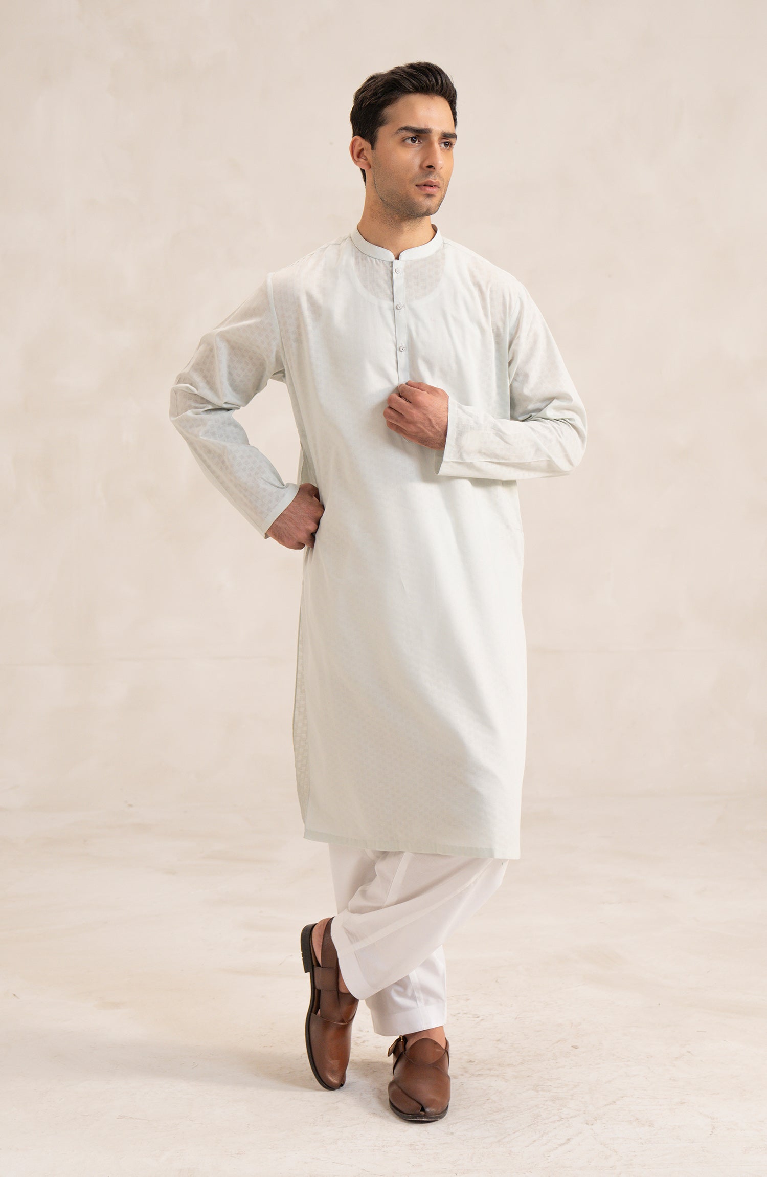 Men's Jacquard Kurta - Shop Now at Shahnameh