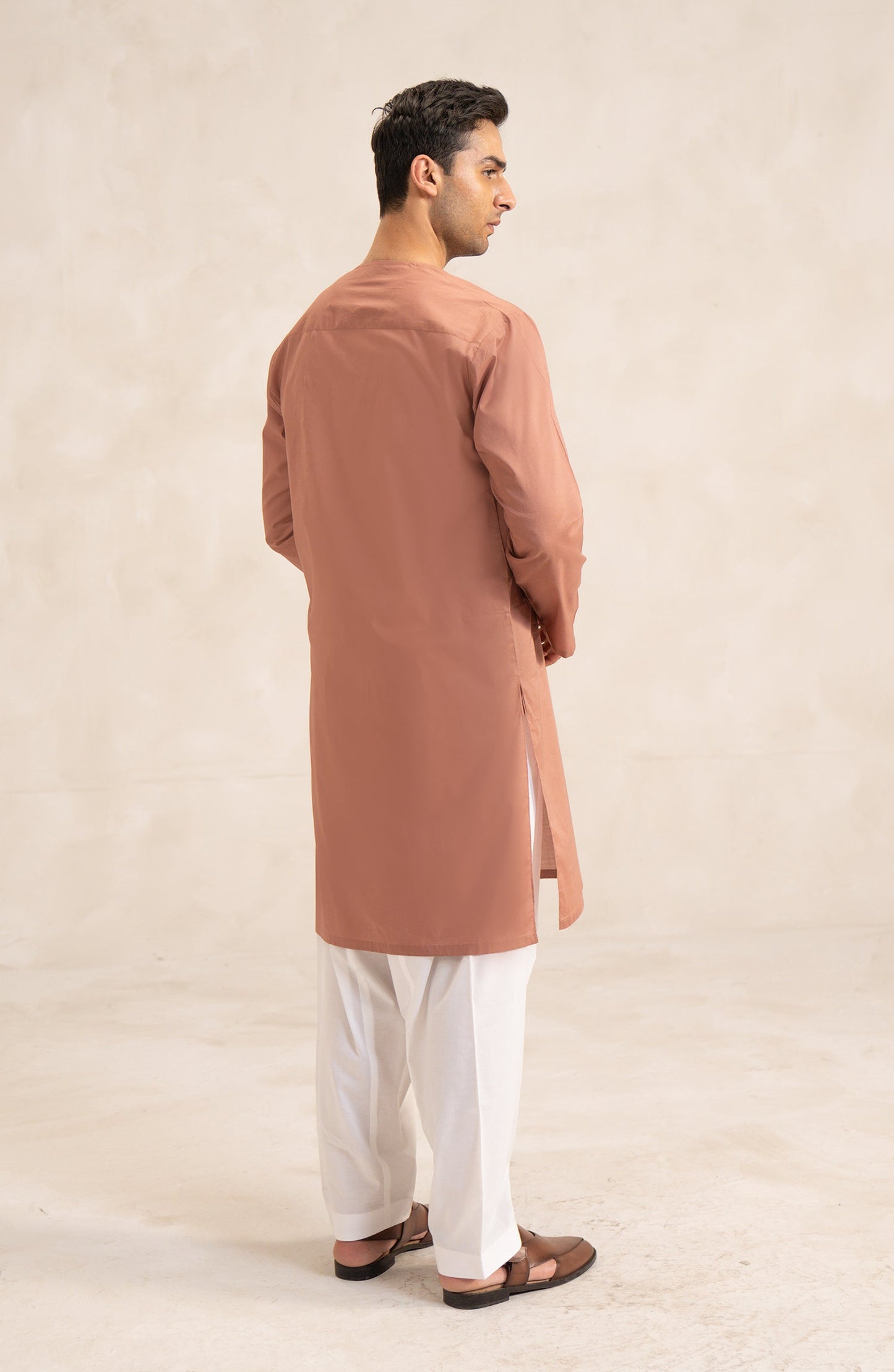 Men's Neck Binding Embroidered Kurta - Shop Now at Shahnameh