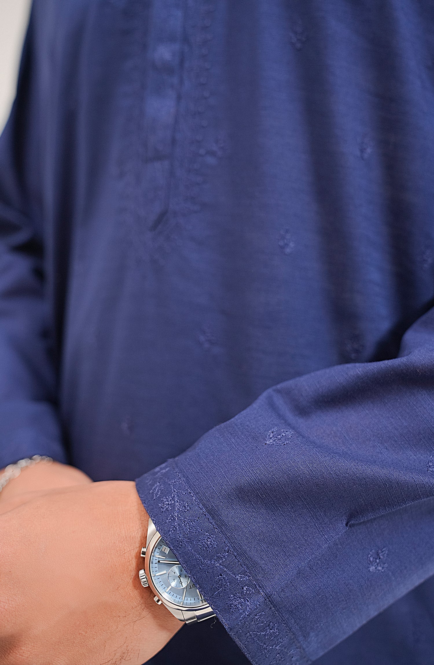 Men's Front Placket Embroidered Suit - Shop Now at Shahnameh