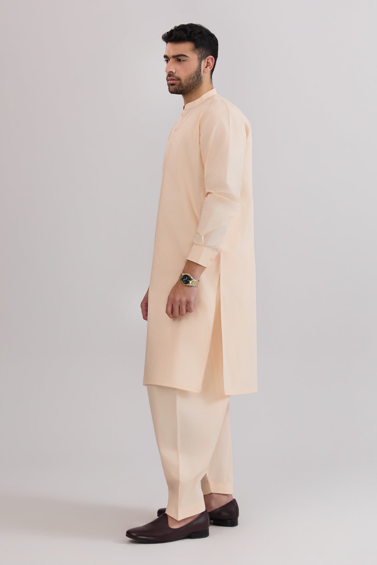 Men Band Collar Suit - SMS822225 - Shop Now at Shahnameh