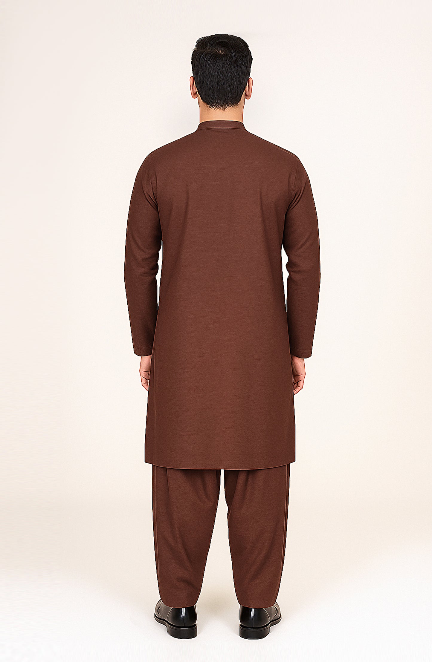 Men's 2 Piece Front Embroidered Band Collar Suit