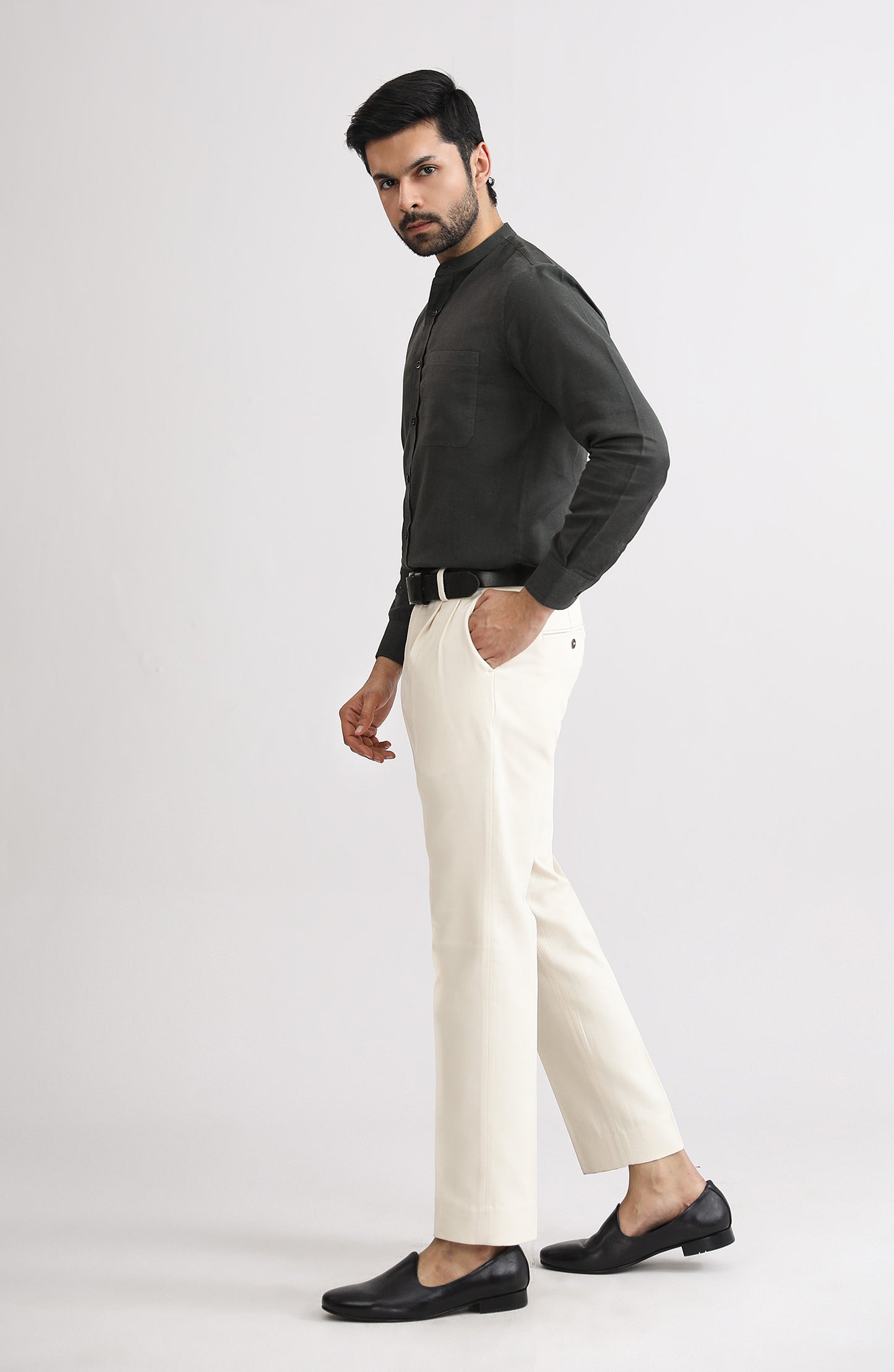 Band Collar Shirt - SMSH205425