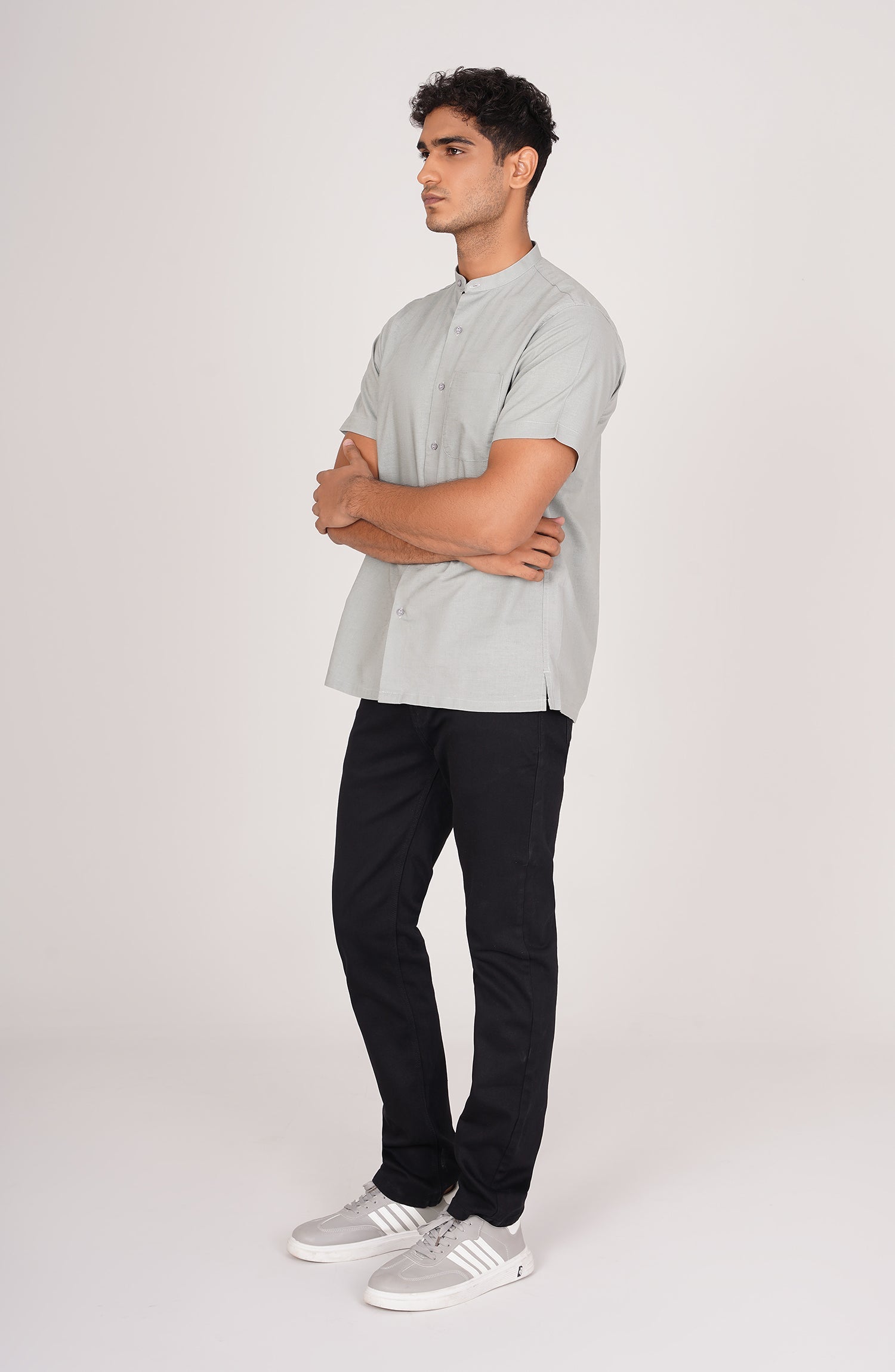 Men's Mandarin Collar Shirt - Shop Now at Shahnameh