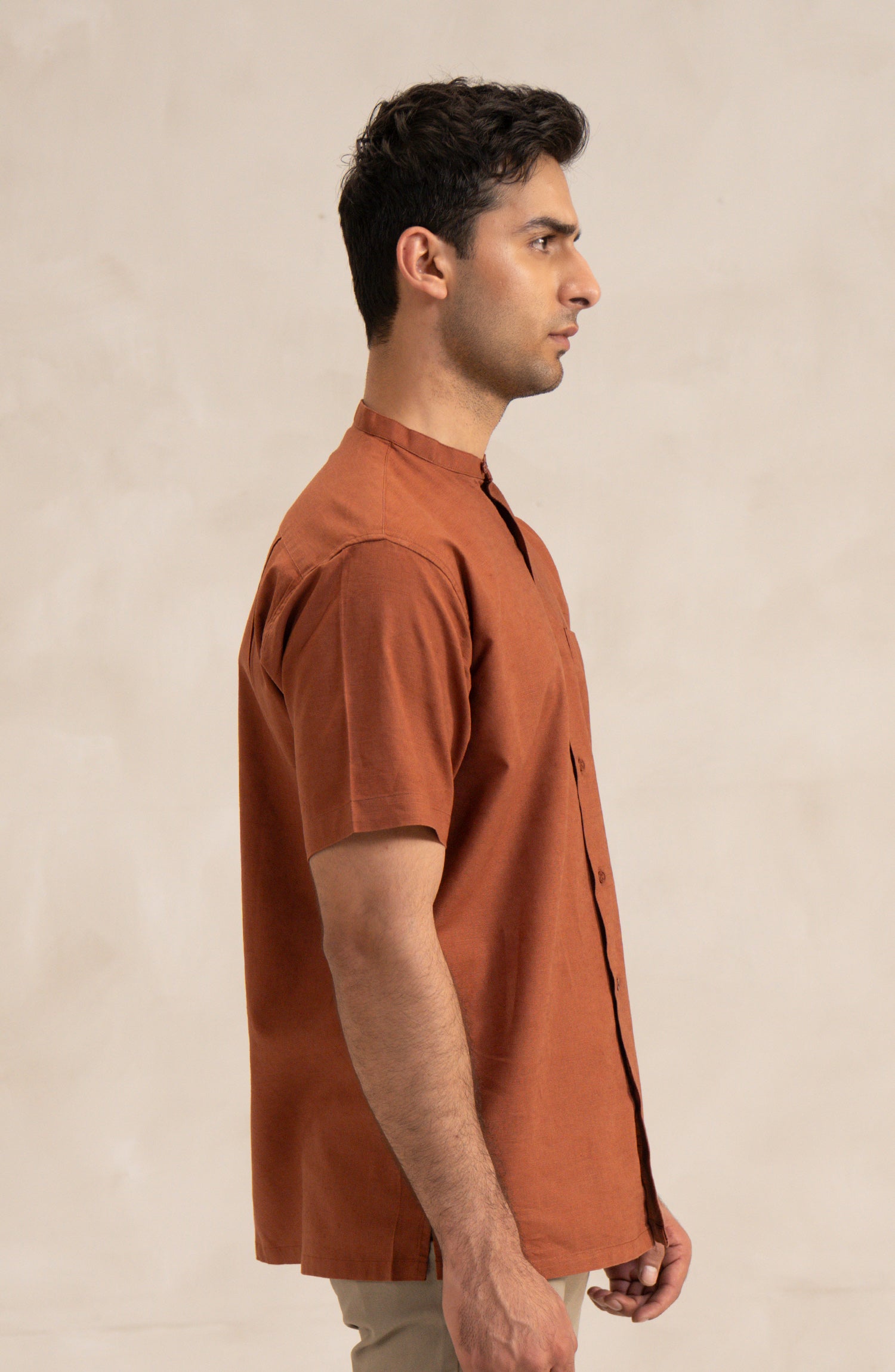 Men's Mandarin Collar Shirt - Shop Now at Shahnameh