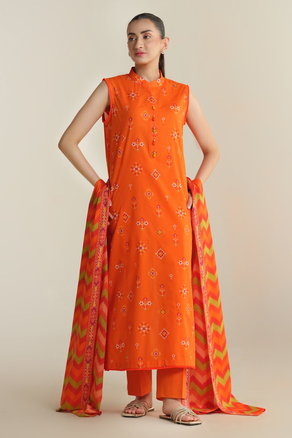 3 Piece - Printed Suit - X6238 - Shop Now at Kayseria