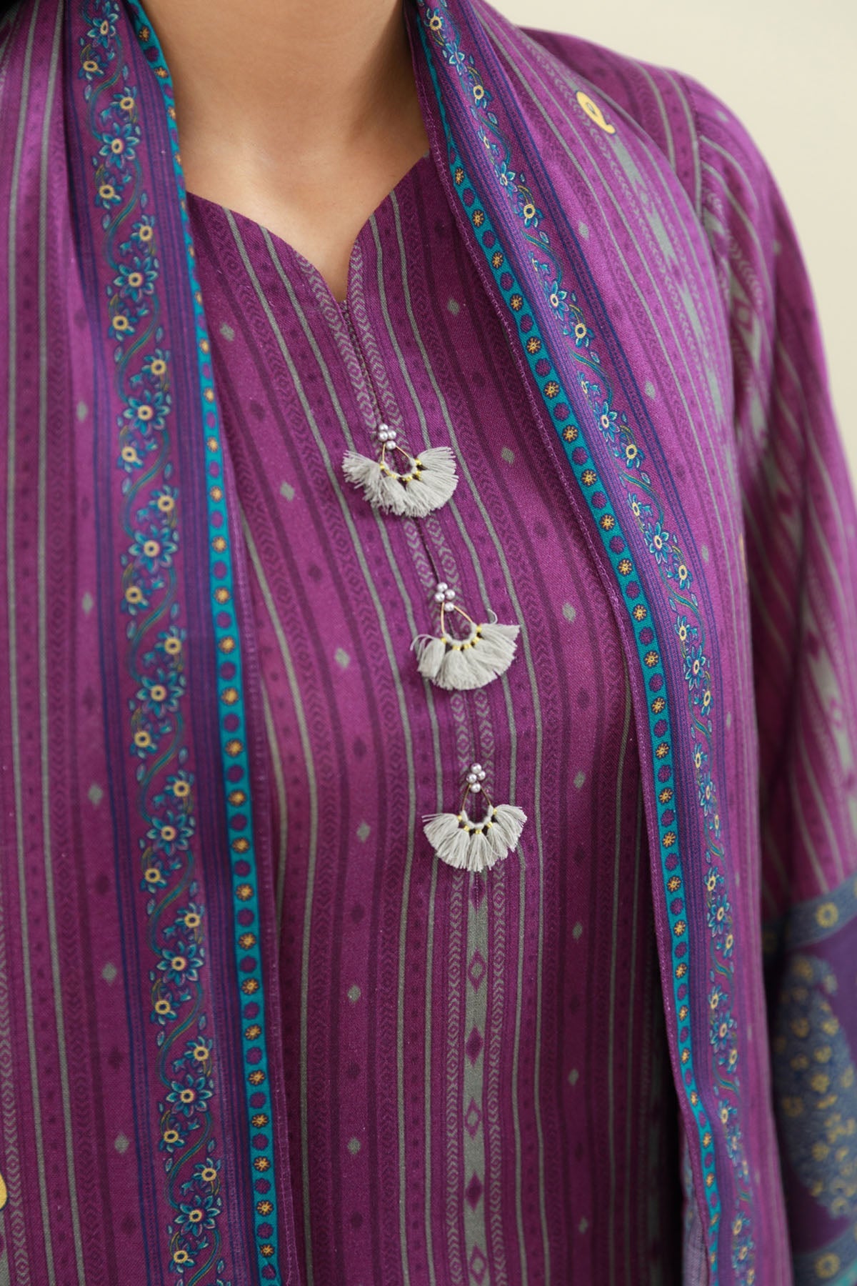 3 Piece - Printed Suit - X7104 - Shop Now at Kayseria