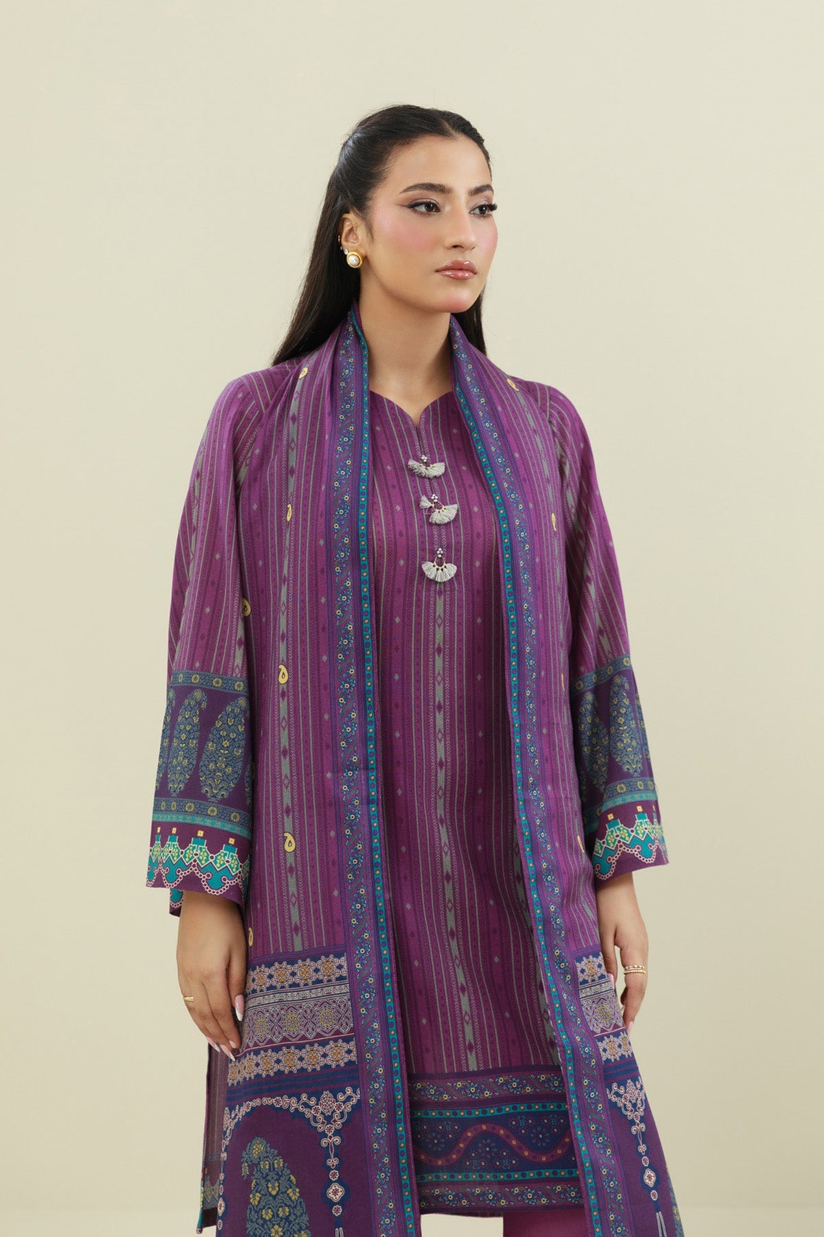 3 Piece - Printed Suit - X7104 - Shop Now at Kayseria