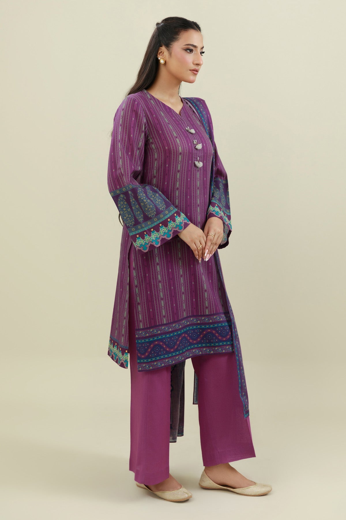 3 Piece - Printed Suit - X7104 - Shop Now at Kayseria