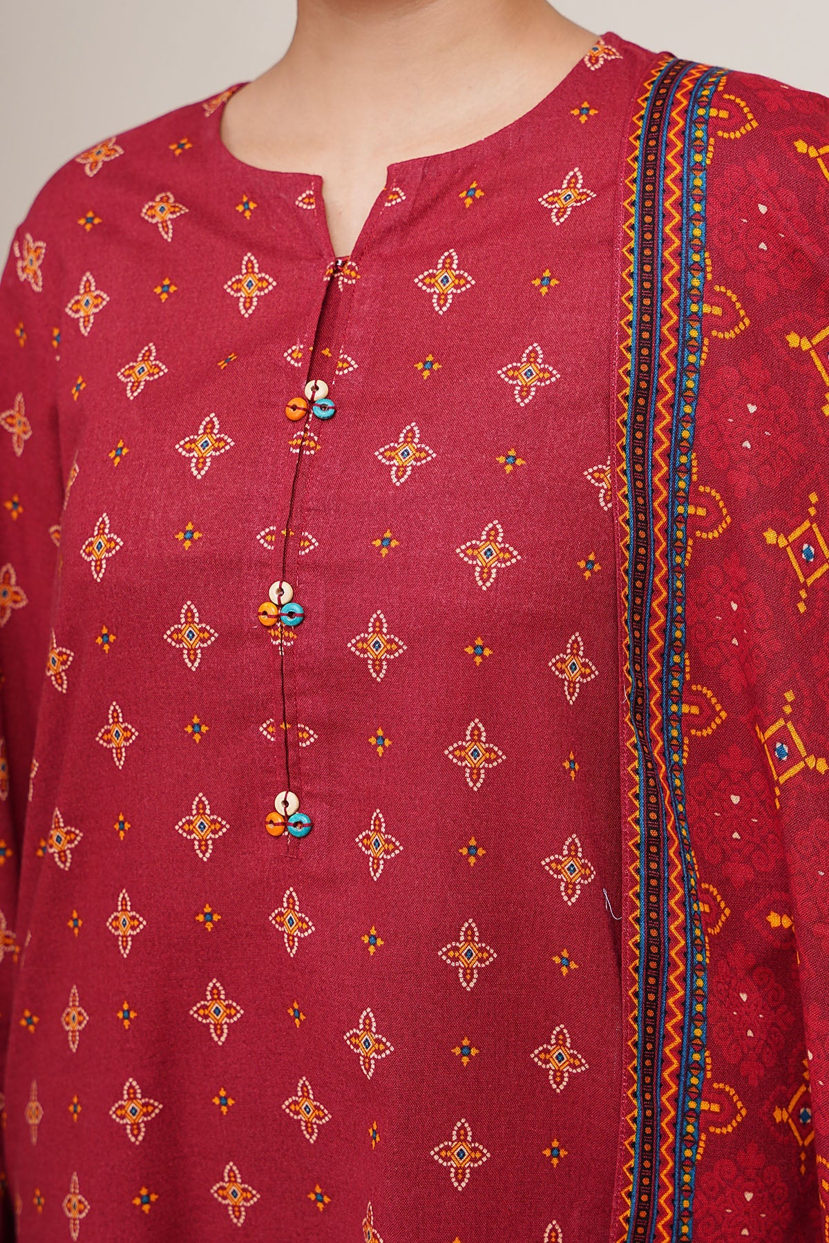 3 Piece - Printed Khaddar Suit - X7109 - Shop Now at Kayseria