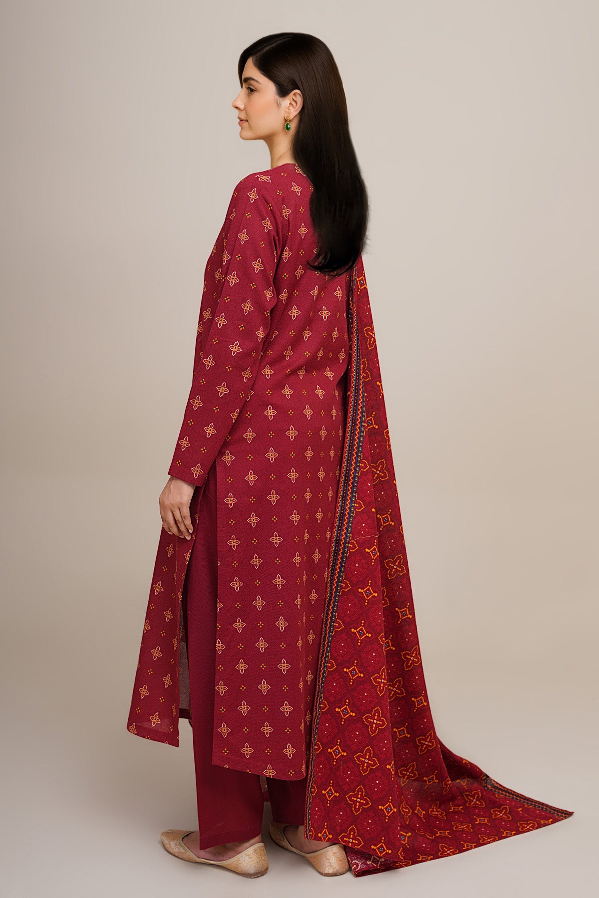 3 Piece - Printed Khaddar Suit - X7109 - Shop Now at Kayseria