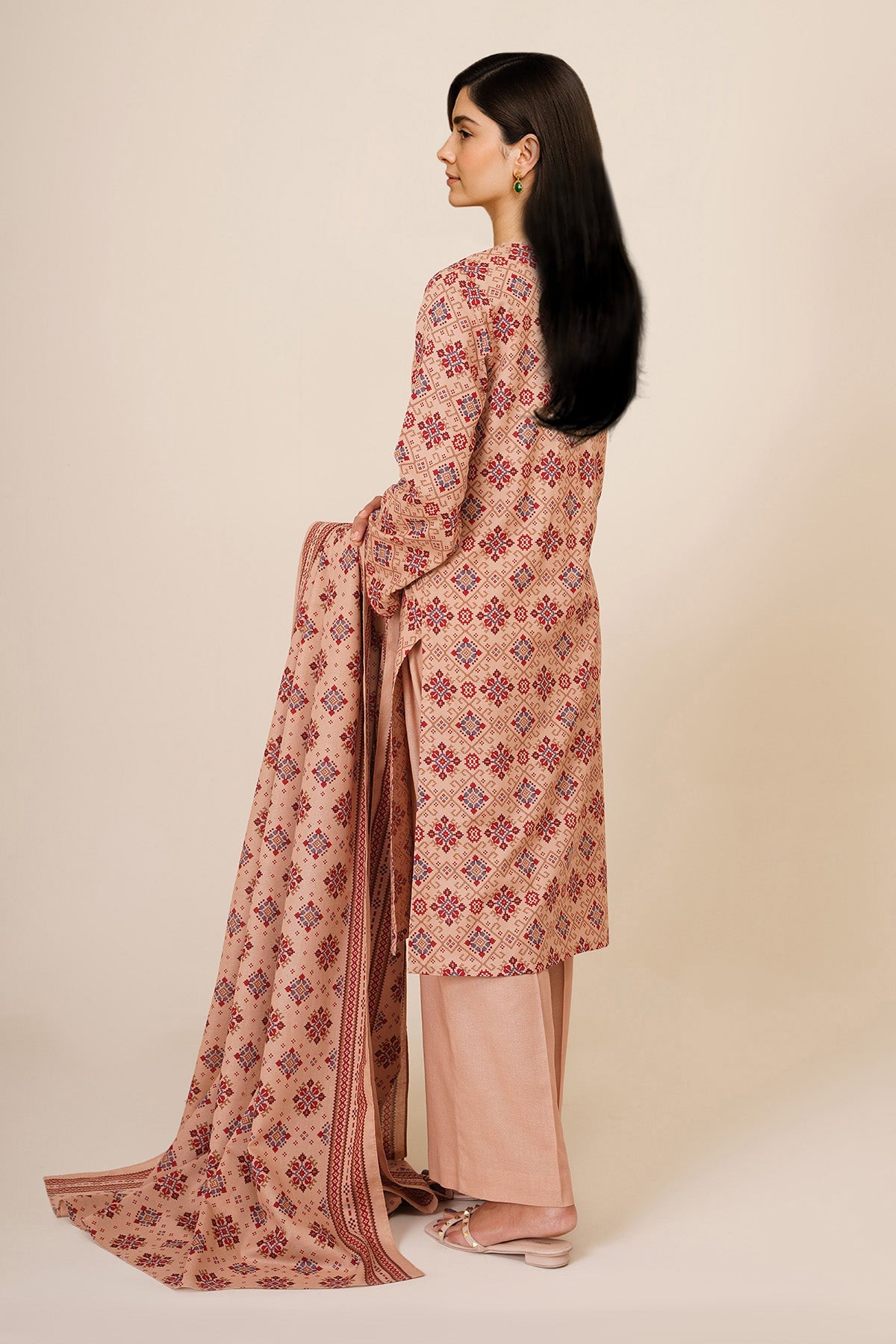 3 Piece - Printed Khaddar Suit - X7118 - Shop Now at Kayseria