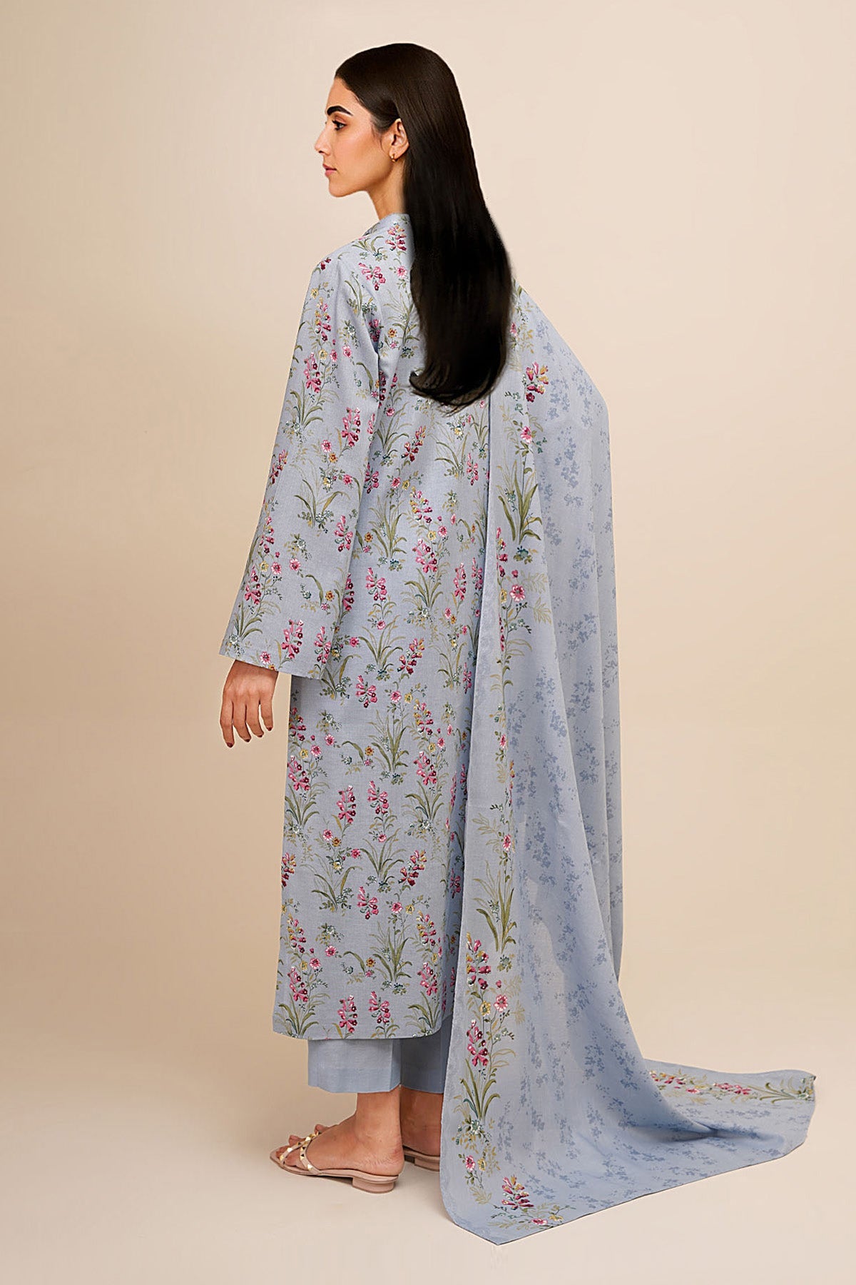 3 Piece - Printed Khaddar Suit - X7122 - Shop Now at Kayseria