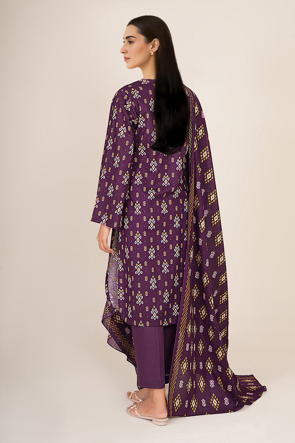 3 Piece - Printed Khaddar Suit - X7123 - Shop Now at Kayseria