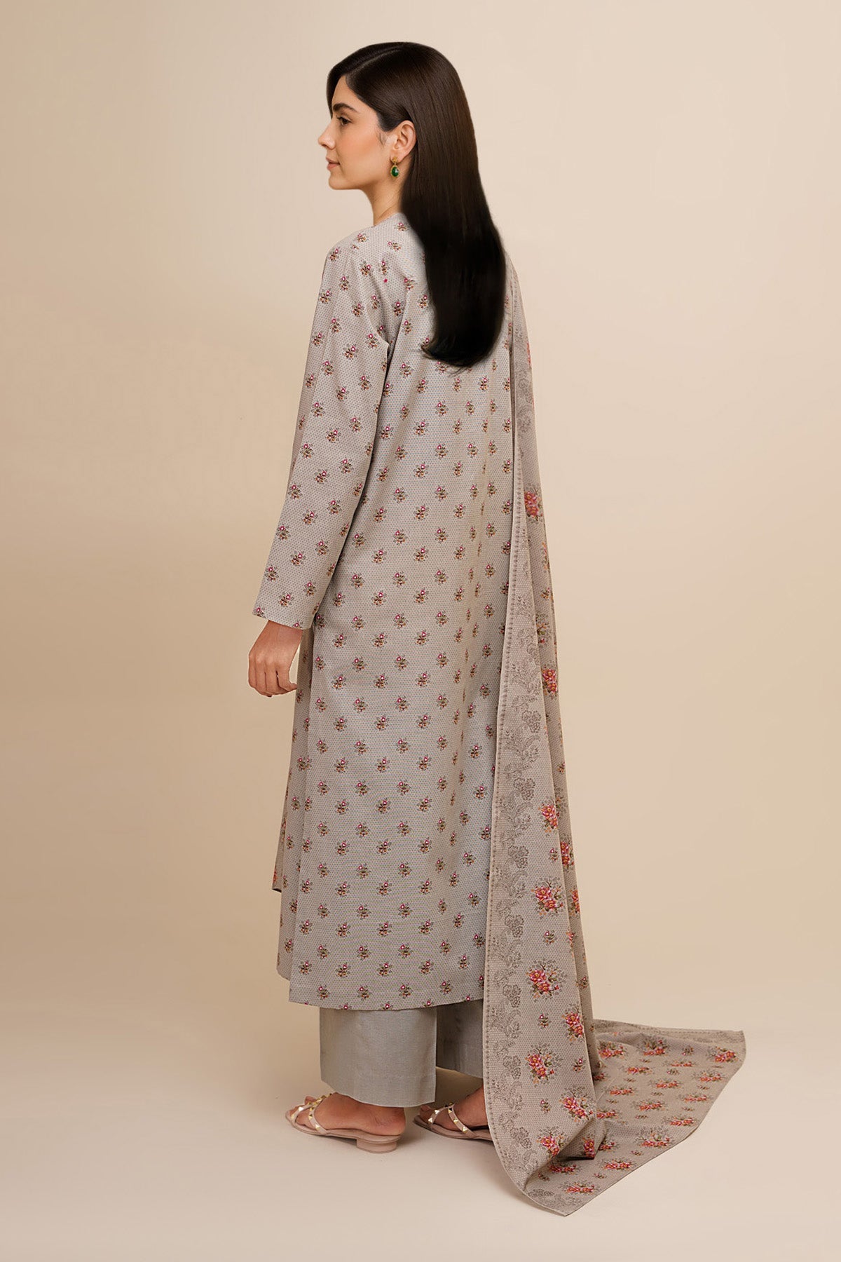 3 Piece - Printed Khaddar Suit - X7128 - Shop Now at Kayseria