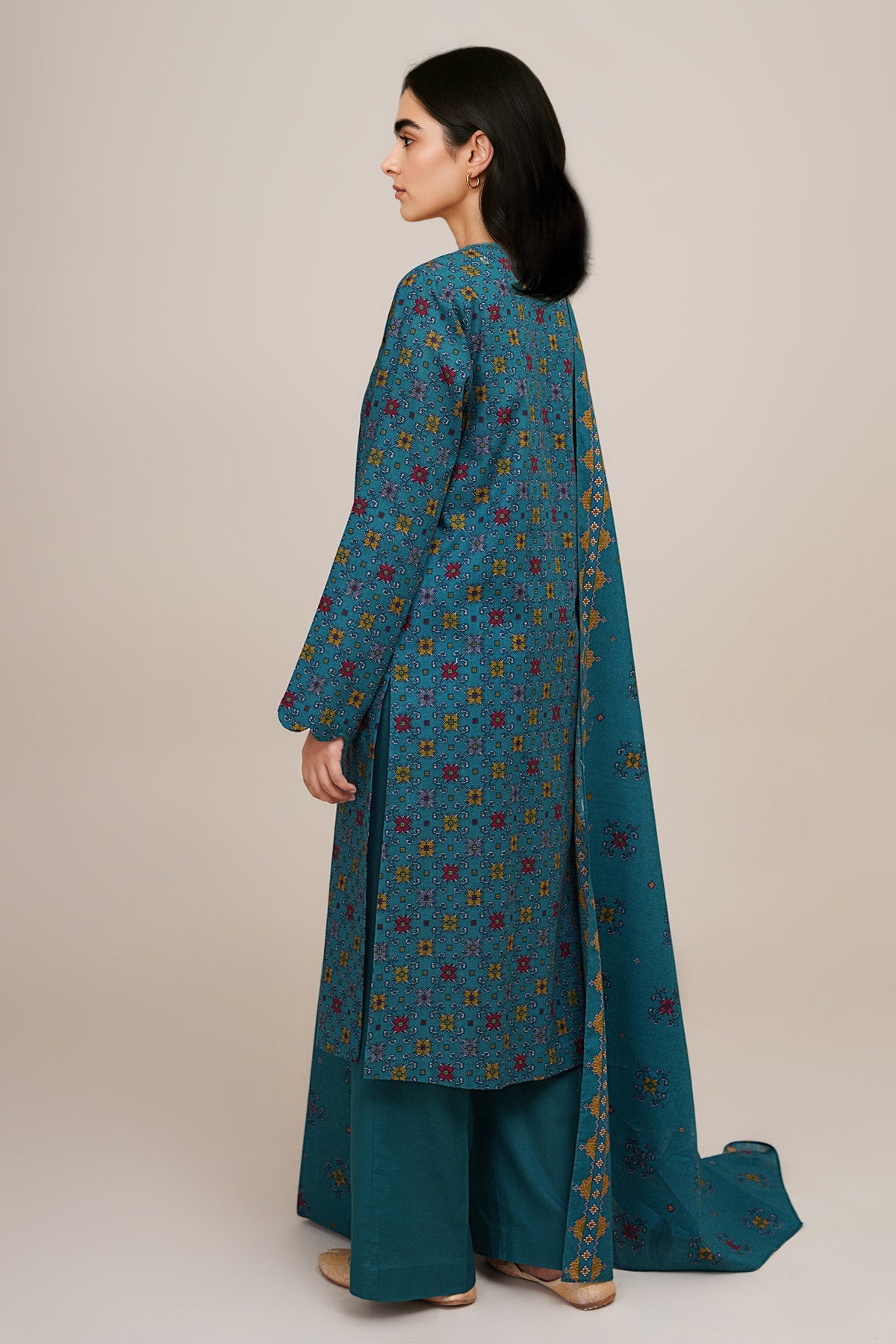 3 Piece - Printed Khaddar Suit - X7130 - Shop Now at Kayseria