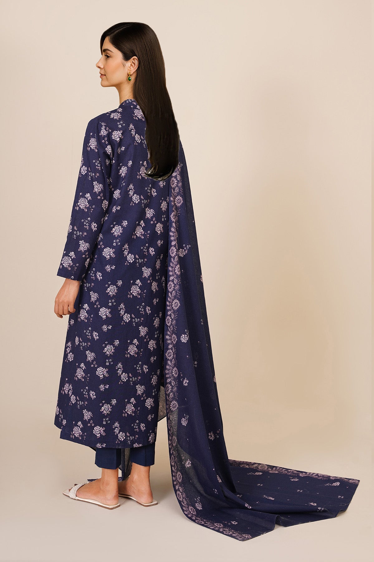 3 Piece - Printed Khaddar Suit - X7132 - Shop Now at Kayseria