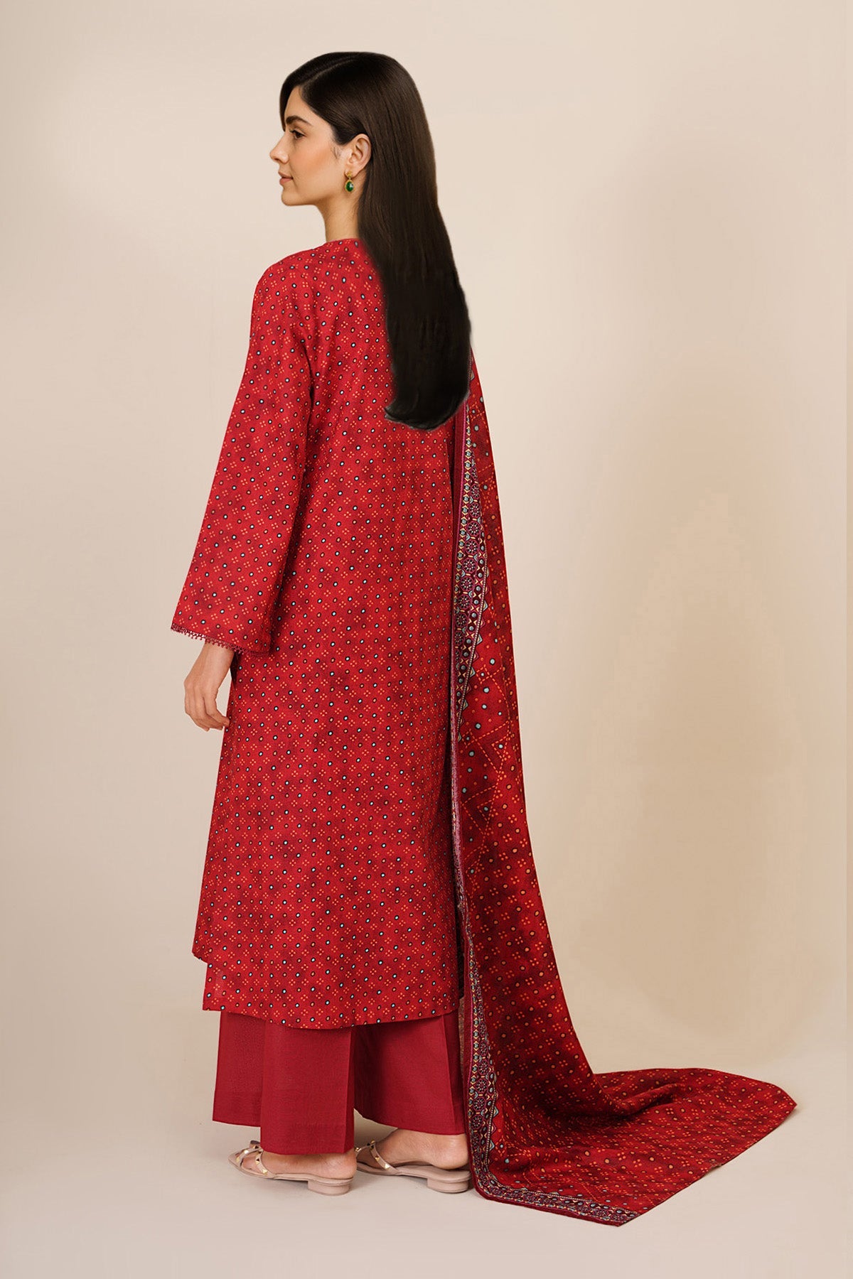 3 Piece - Printed Khaddar Suit - X7144 - Shop Now at Kayseria
