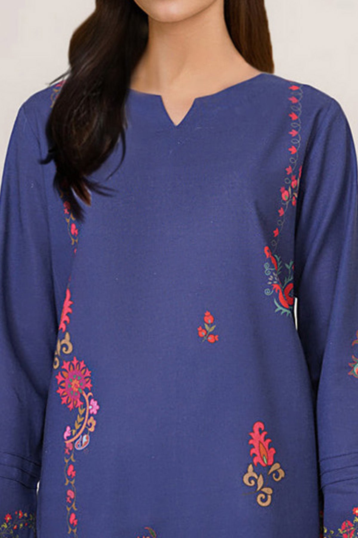 2 Piece - Printed Khaddar Suit - X7154
