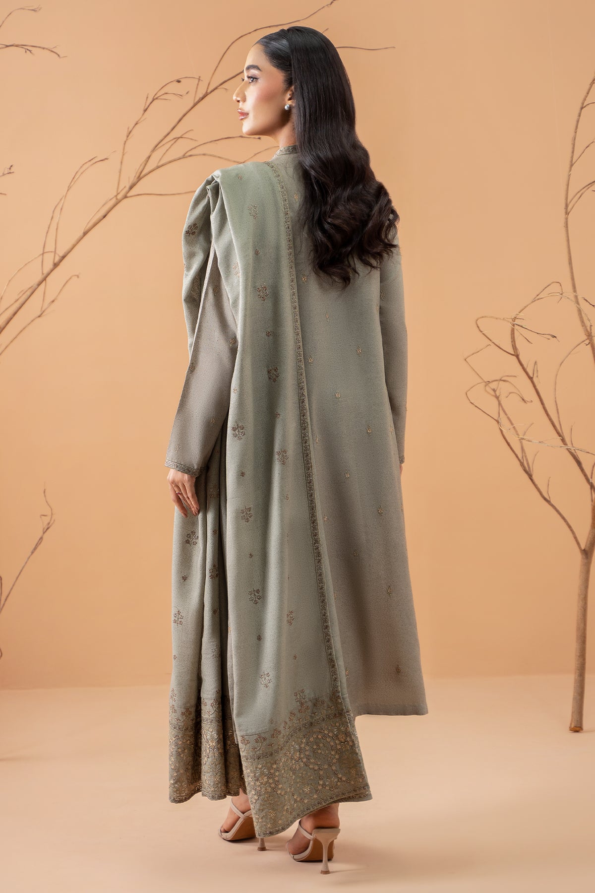 3 Piece -  Embroidered Karandi Suit - C6076-2 - Shop Now at Kayseria