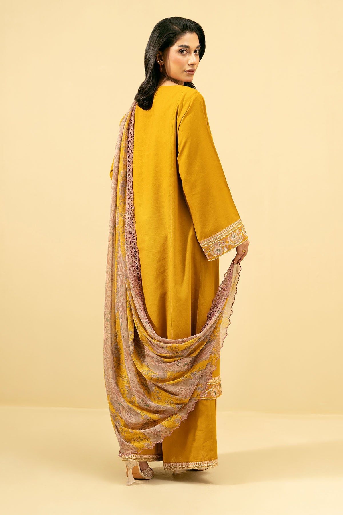 3 Piece - Printed & Embroidered Suit - C6077 - Shop Now at Kayseria