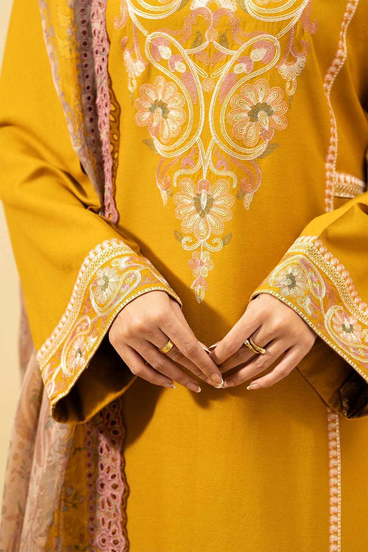 3 Piece - Printed & Embroidered Suit - C6077 - Shop Now at Kayseria