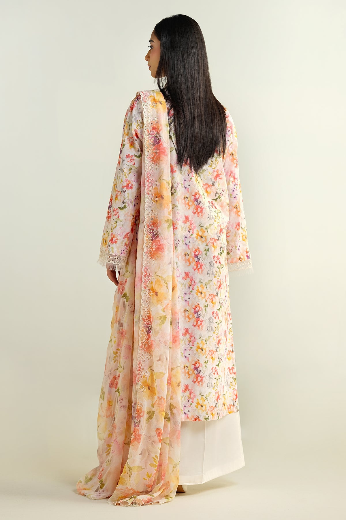 3 Piece - Printed & Embroidered Suit - C6134 - Shop Now at Kayseria