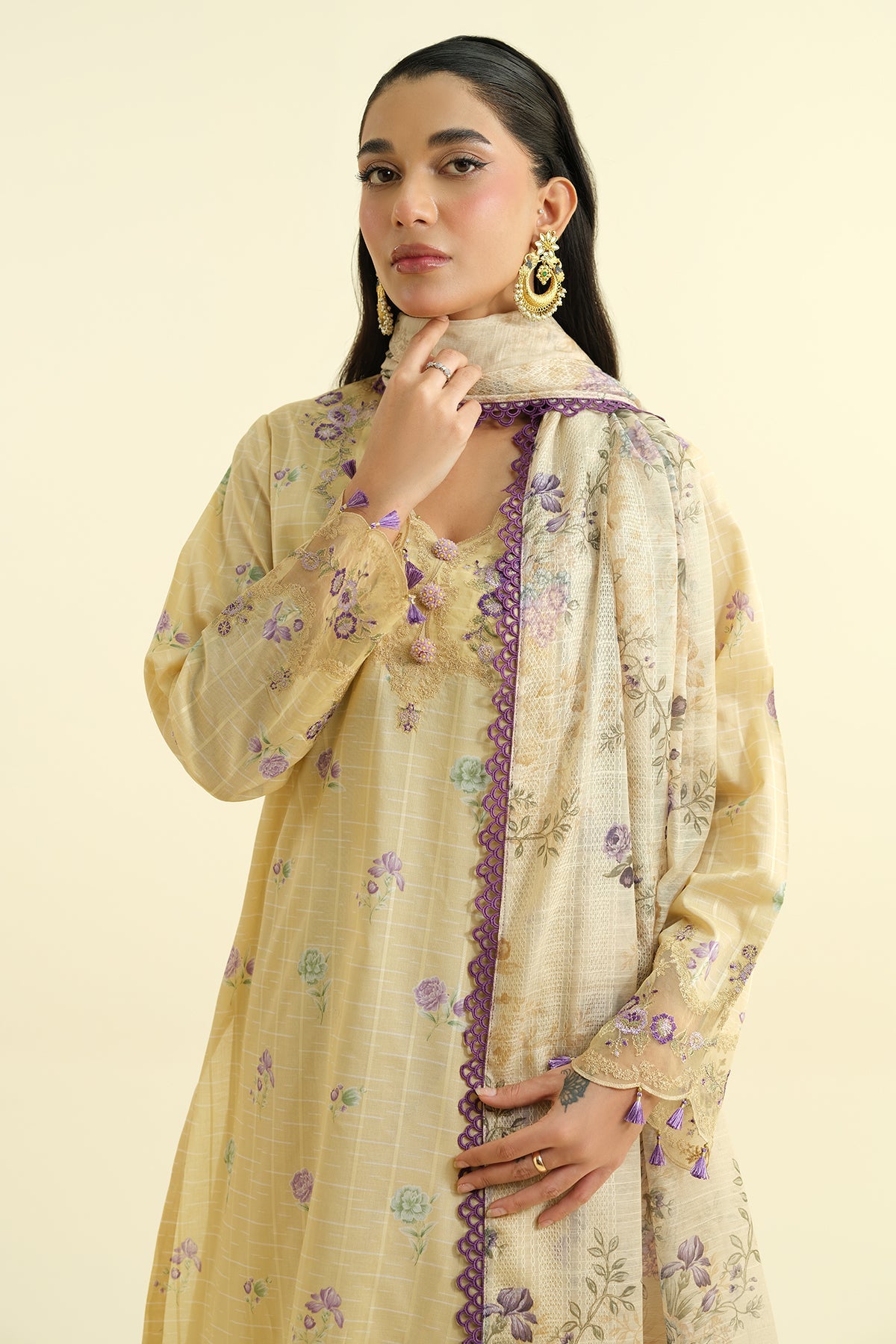 3 Piece - Printed & Embroidered Lawn Suit - C6218 - Shop Now at Kayseria