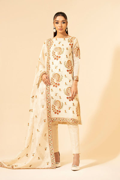 3 Piece - Embroidered Organza Suit - E1380 - Shop Now at Kayseria