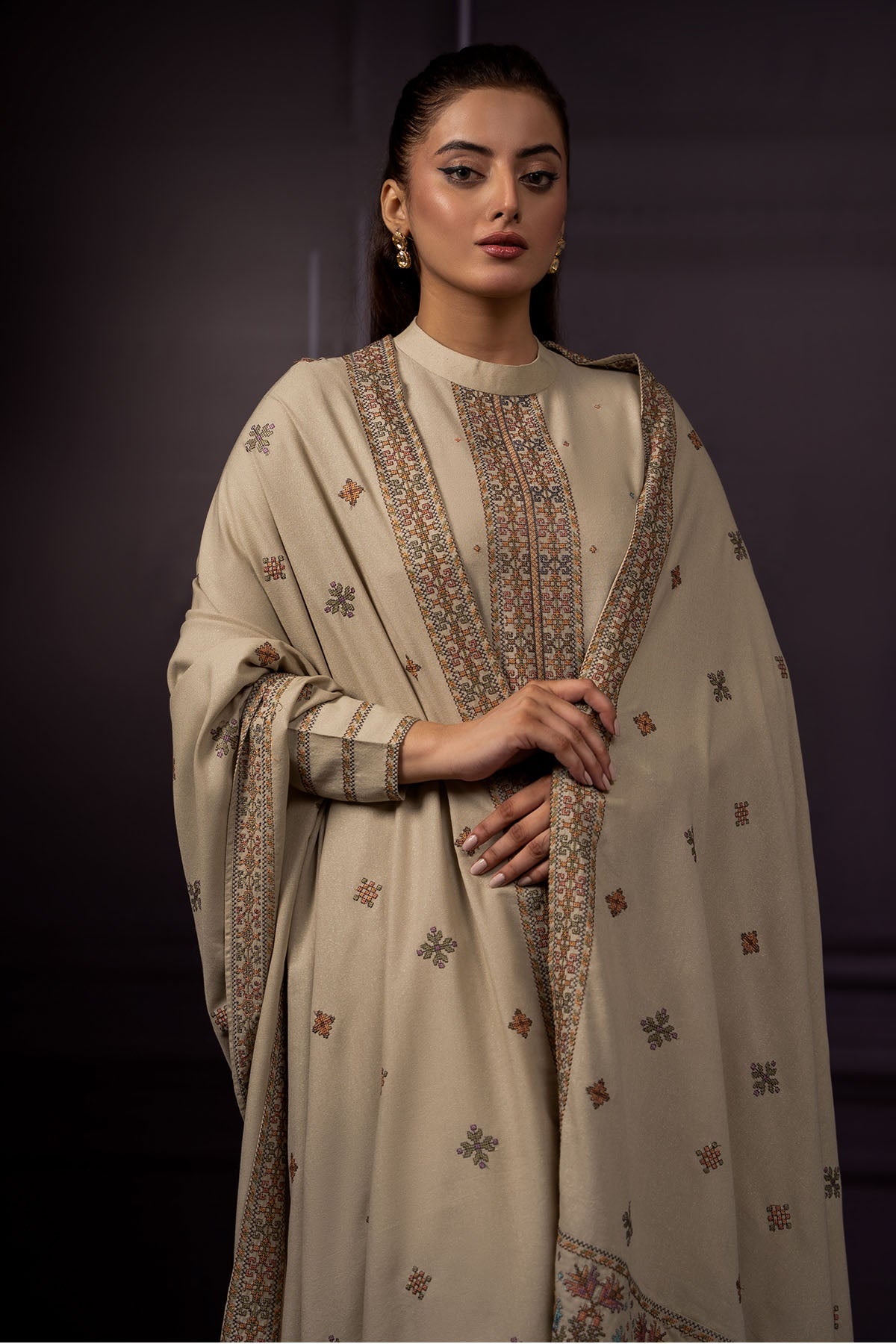 3 Piece - Embroidered Suit - E1454 - Shop Now at Kayseria