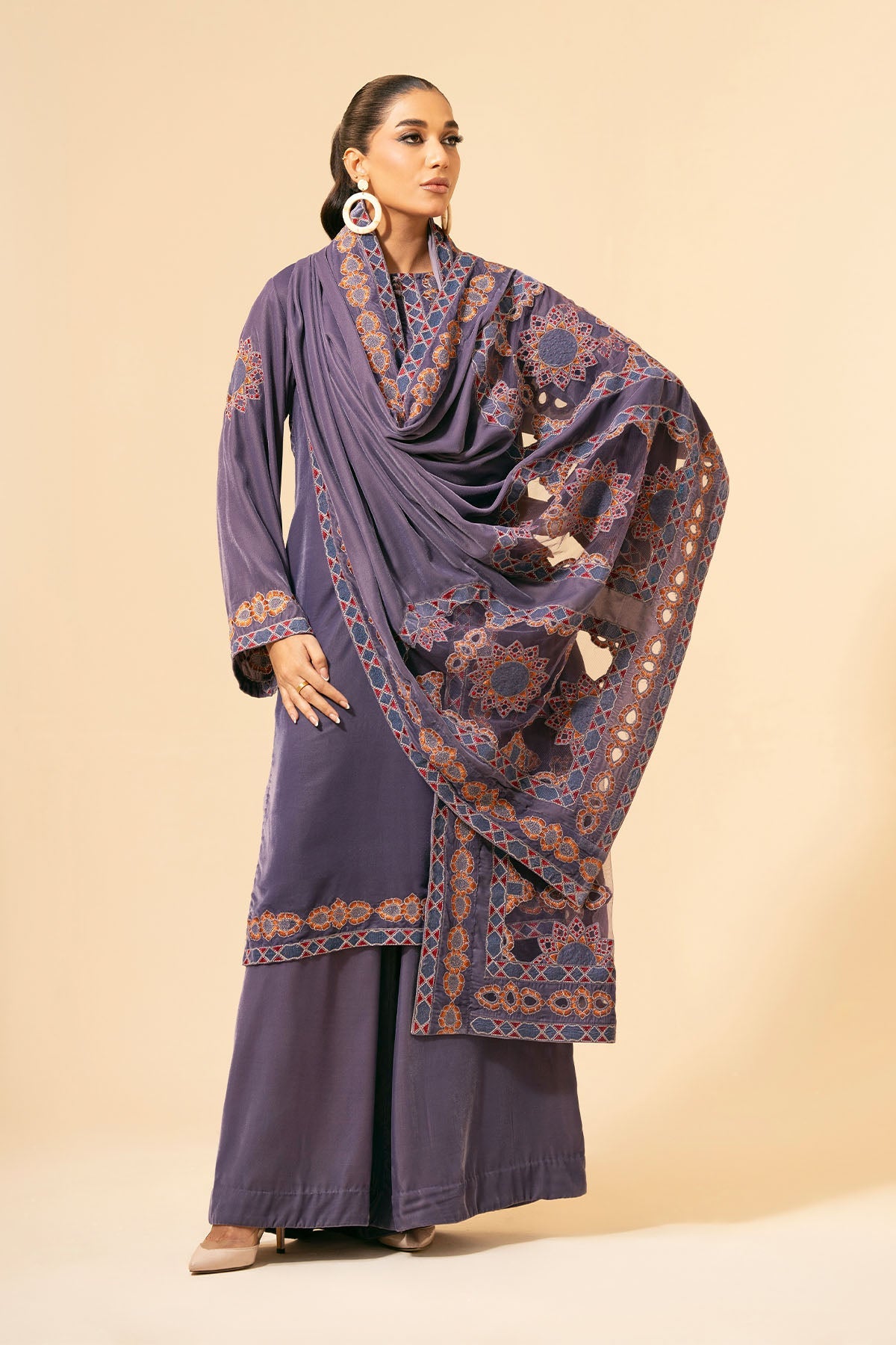 3 Piece - Embroidered Suit - E1474 - Shop Now at Kayseria
